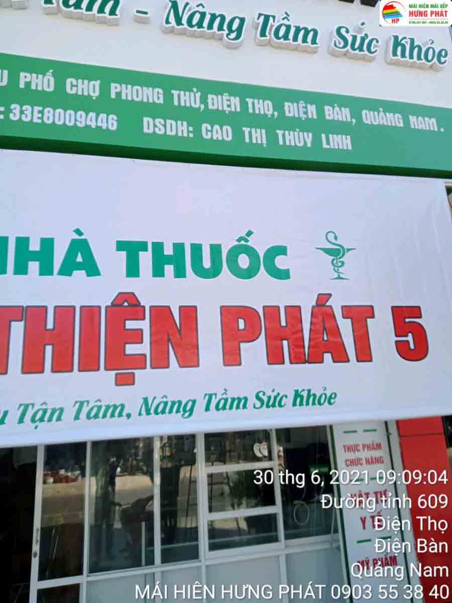 bạt quảng cáo nhà thuốc che nắng mưa