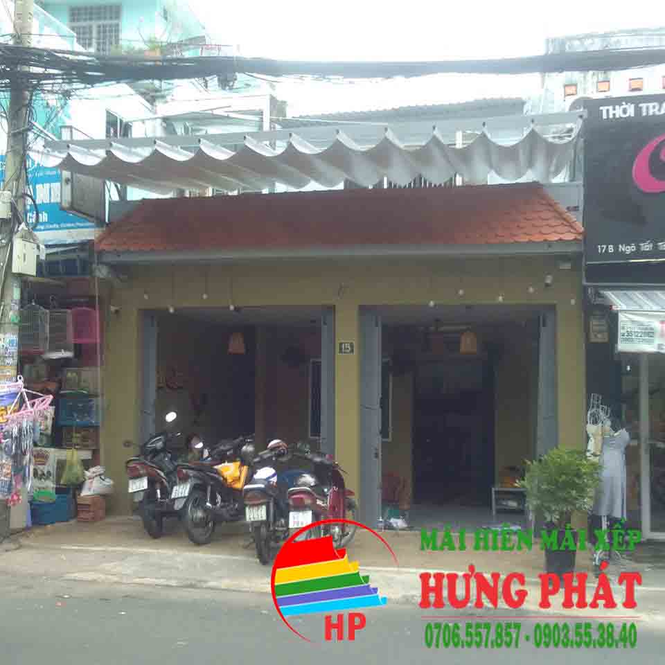 mái xếp quán cafe diện tích nhỏ