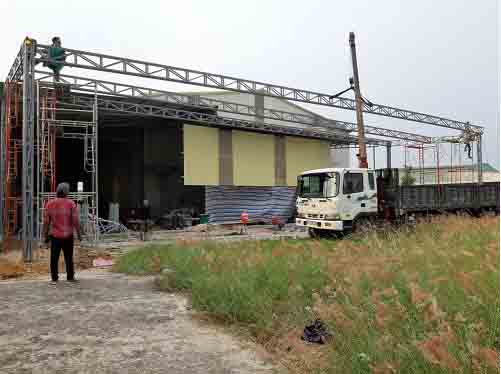 thi công mái xếp nhà xưởng