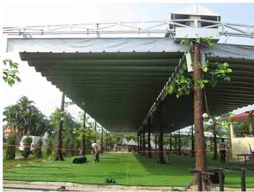 Mái xếp sân vườn
