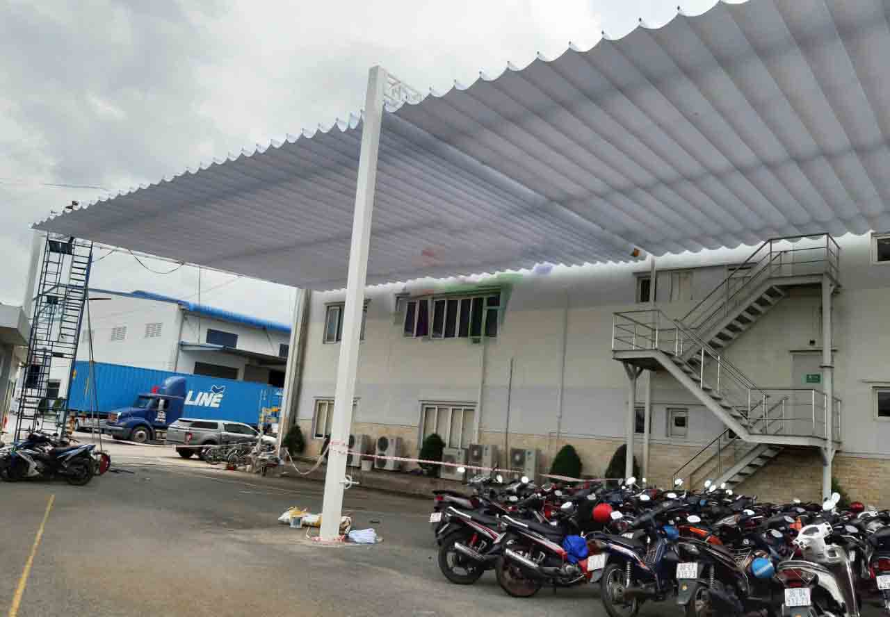 bạt che nhà xe bải đậu xe