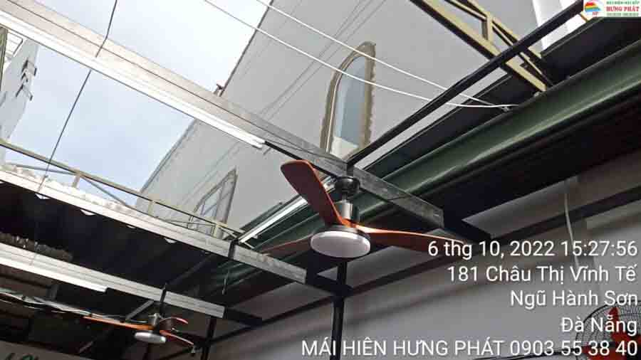 mái xếp bạt kéo cho quán cafe Đà Nẵng