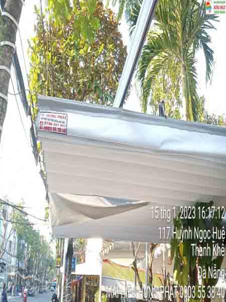 Sửa chữa ráp mới mái bạt kéo tại 117 Huỳnh Ngọc Huệ Đà Nẵng (1)