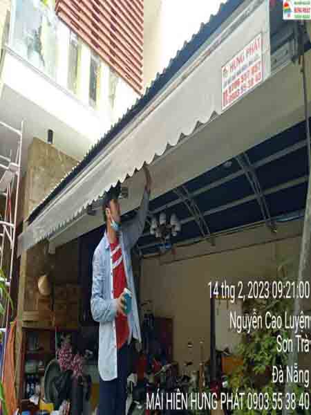 Mái hiên di động giá rẻ lắp đặt tại Biển Phạm Văn Đồng Sơn Trà Đà Nẵng (1)