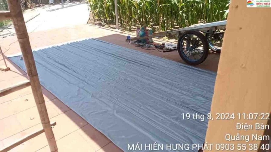 Lắp đặt bạt mái xếp nhà 3 dang ở Điện Thắng Điện Bàn Quảng Nam (1)