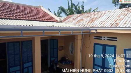 Lắp đặt bạt mái xếp nhà 3 dang ở Điện Thắng Điện Bàn Quảng Nam (2)