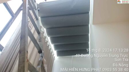 Lắp giếng trời xếp ly hệ nhôm tại 20 Nguyễn Trung Trực Đà Nẵng (1)