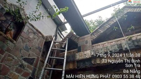 Thi công bạt xếp lượn sóng tại 69 Nguyễn Thị Định, Sơn Trà Đà Nẵng (5)