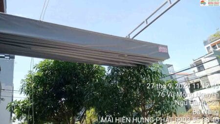 Thi công mái xếp bi trượt cho nhà a Hiền tại 74 Vũ Mộng Nguyên Đà Nẵng (1)