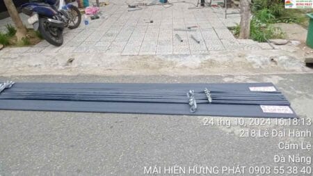 Mái che xếp di động giá rẻ lắp đặt tại 28 Lê Duy Lương Đà Nẵng (2)