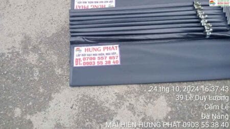 Mái che xếp di động giá rẻ lắp đặt tại 28 Lê Duy Lương Đà Nẵng (4)