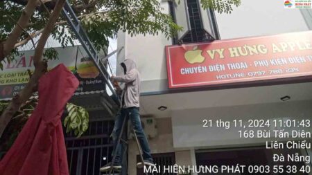 Mái xếp di động thi công tại 175 Bùi Tấn Diên Đà