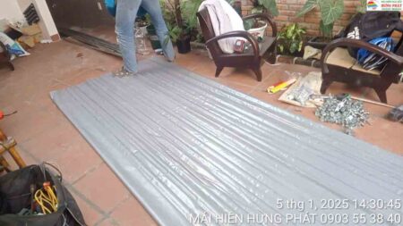 Bạt xếp nilong PVC trong suốt cho sân vườn nhà phố tại Hòa Khánh Đà Nẵng (1)