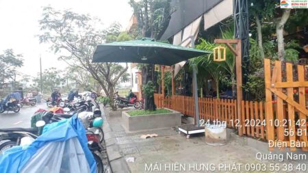 Dù che giá rẻ lắp đặt cho cafe Gió Điện Bàn Quảng Nam (1)