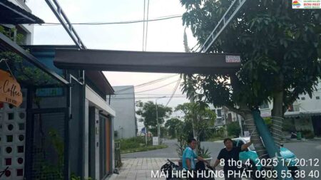 Bạt xếp di động lắp đặt cho quán cafe tại 59 đường K20 Khu Nam Việt Á Ngũ Hành Sơn (1)