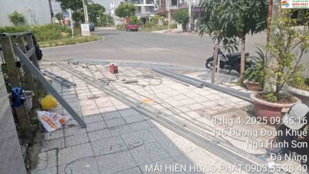 Bạt xếp di động lắp đặt cho quán cafe tại 59 đường K20 Khu Nam Việt Á Ngũ Hành Sơn (1)