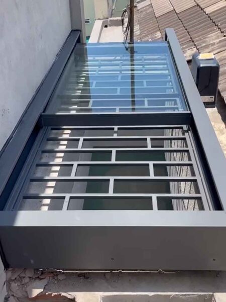 Giếng trời kính tự động cao cấp, bền đẹp lắp đặt thi công khu vực miền Trung và c ( (3)