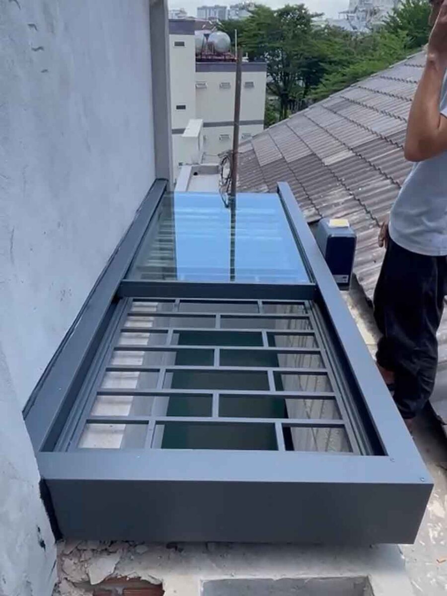 Giếng trời kính tự động cao cấp, bền đẹp lắp đặt thi công khu vực miền Trung và c ( (3)