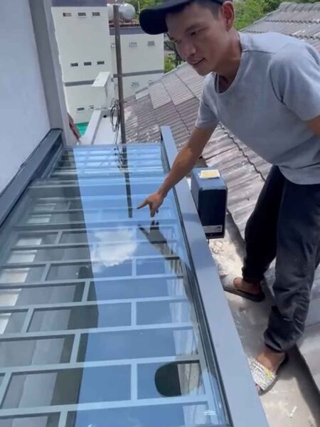 Giếng trời kính tự động cao cấp, bền đẹp lắp đặt thi công khu vực miền Trung và c ( (3)