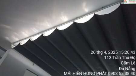 Lắp giếng trời xếp ly hệ rèm kéo tay tại 112 Trần Thủ Độ (1)