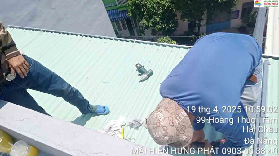 Lắp mái tôn sân phơi tại Hải Châu Đà Nẵng (1)