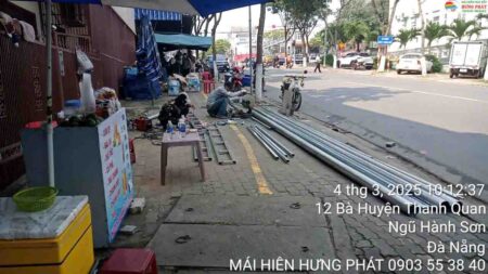 Mái bạt xếp di động lắp đặt tại 02 Bà huyện Thanh Quan Ngũ Hành Sơn Đà Nẵng (6)