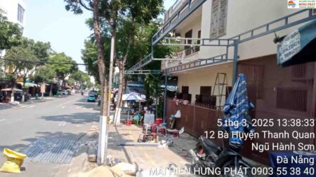 Mái bạt xếp di động lắp đặt tại 02 Bà huyện Thanh Quan Ngũ Hành Sơn Đà Nẵng (6)