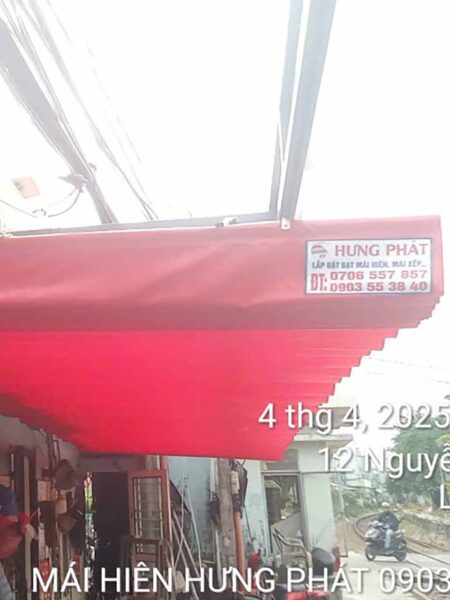 Mái che xếp di động lắp đặt cho tiệm Sửa xe 16 Nguyễn Khuyến Đà Nẵng (1)