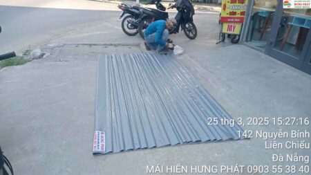 Mái che xếp di động mini thi công tại 148 Nguyễn Bính Phước Lý Đà Nẵng (1)