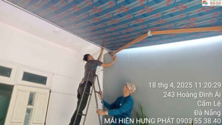 Mái hiên di động thay bạt mới, bảo trì tay quay bi nhớt tại Hòa Xuân Đà Nẵng (1)