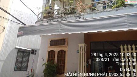 Thay bạt che nắng mái hiên di động tại kiệt 404 Trần Cao Vân Đà Nẵng (1)