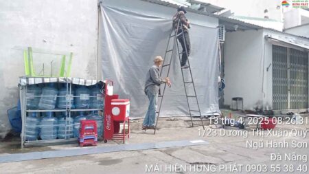 Thay bạt mái hiên, bảo trì phụ kiện tại kiệt 25 Dương Thị Xuân Quý, Ngũ Hành Sơn (1)