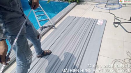 Thi công thay bạt xếp di động tại 22A Mỹ Đa Đông 8 Mỹ An Đà Nẵng (1)
