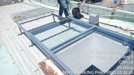 Giếng trời kính tự động lắp đặt tại 510 Cách Mạng Tháng 8 Đà Nẵng (2)