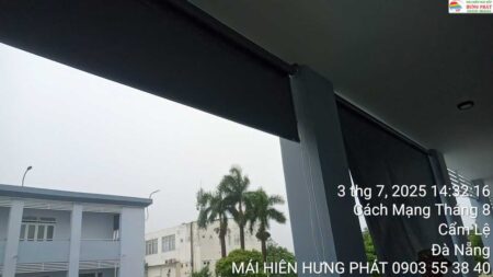 Mái thả kéo dây che nắng mưa tại trụ sở công an Cẩm Lệ Đà Nẵng (1)