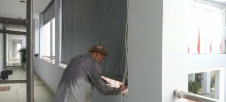 Mái thả kéo dây che nắng mưa tại trụ sở công an Cẩm Lệ Đà Nẵng (1)