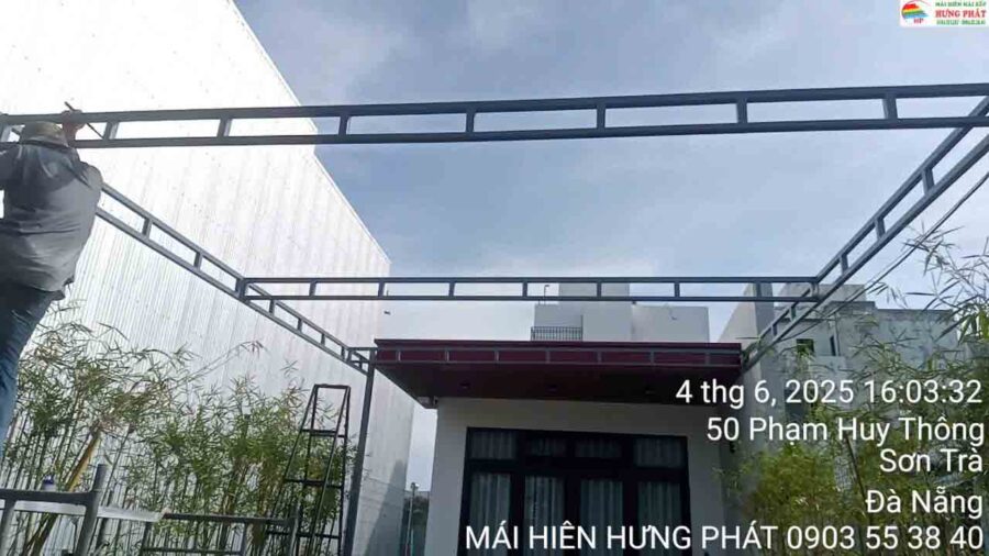 Mái xếp di động lắp đặt tại 69 Phan Huy Thông (1)