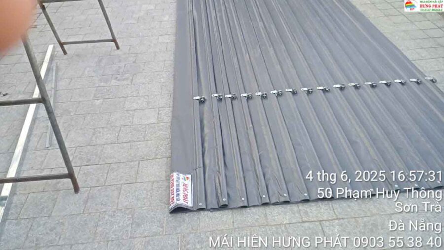 Mái xếp di động lắp đặt tại 69 Phan Huy Thông (1)
