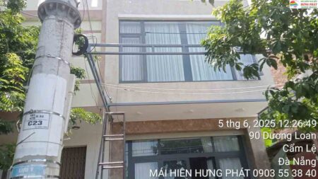 Mái xếp di động lắp đặt tại 86 Dương Loan Đà Nẵng (1)