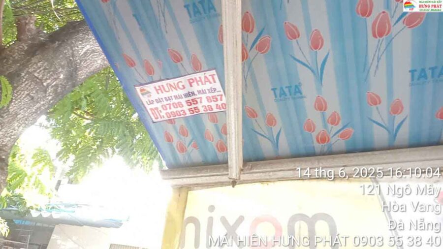 Thay bạt mái hiên di động tại 95 Ngô Mây Hòa Xuân (3)