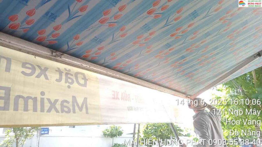 Thay bạt mái hiên di động tại 95 Ngô Mây Hòa Xuân (3)