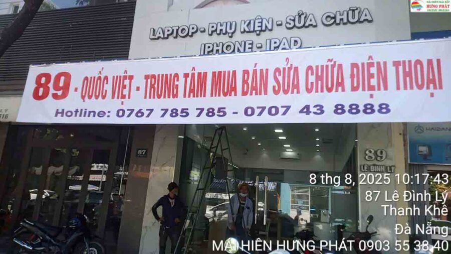 Mái hiên di động lắp đặt giá rẻ tại 89 Lê Đình Lý (1)