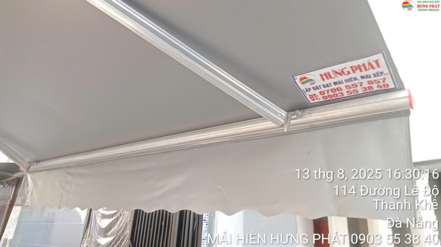 Mái hiên giá rẻ lắp đặt tại kiệt 114 Lê Độ Đà Nẵng (1)
