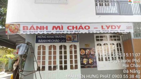 Mái hiên in bèo di động lắp mới tại Quảng Trường 29 Đà Nẵng (1)