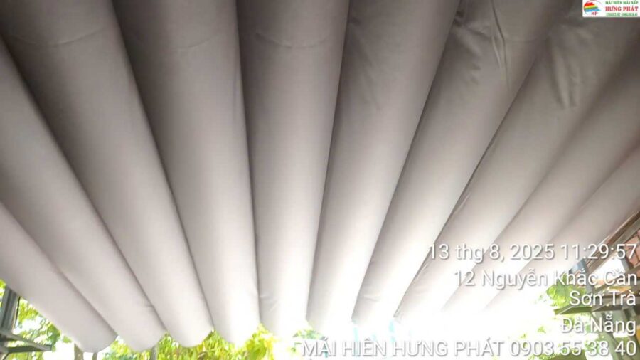 Mái xếp bạt di động lắp đặt mới tại Sơn Trà Đà Nẵng (2)