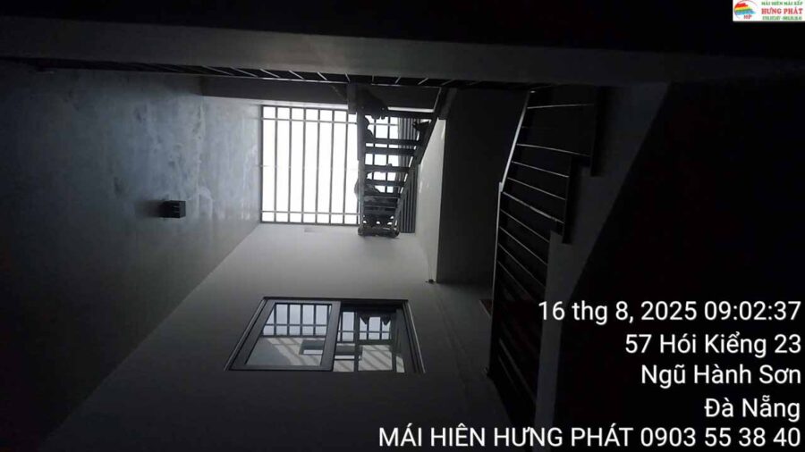 Rèm giếng trời xếp ly hệ nhôm lắp đặt tại Hòa Quý Đà Nẵng
