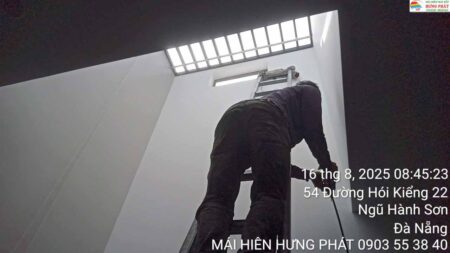 Rèm giếng trời xếp ly hệ nhôm lắp đặt tại Hòa Quý Đà Nẵng