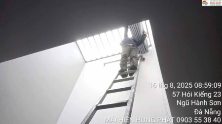 Rèm giếng trời xếp ly hệ nhôm lắp đặt tại Hòa Quý Đà Nẵng