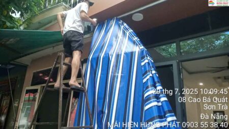 Thay bạt mái hiên mái thả tại 15 Cao Bá Quát Sơn Trà (1)