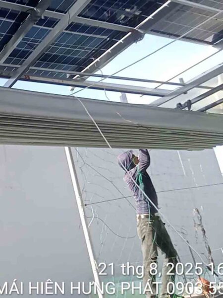 Mái hiên bạt xếp sân thượng tại Mỹ Đa Đông 11 ,Nam Việt Á (1)